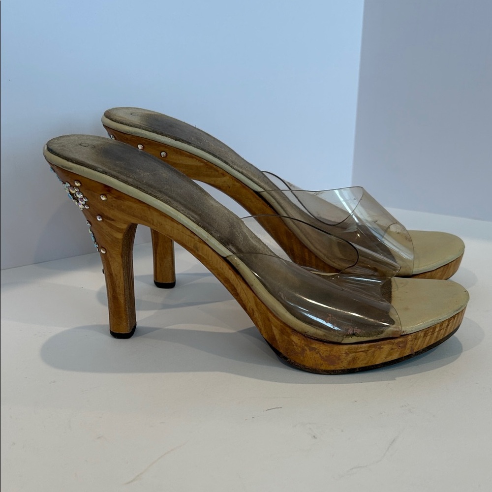 Vintage 50’s Springolator style heels with rhinestones
